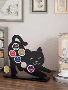 Cute Cat Shaped Coffee Capsule Holder, Creative Iron Storage Rack With Round Slots For Coffee Pods,Design Decorates Kitchen Countertops,Perfect For Coffee Bar, Office And Home Coffee Station Display And Organization. - Multicolor - View 12