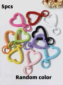 10/30pcs Colorful Rotating Heart-Shaped Lobster Clasp Hooks, Suitable For Bags, Dog Leashes, DIY Jewelry Making Accessories - Heart-shaped Keychain - View 12