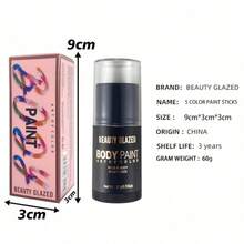 beauty glazed 防水防汗多色身體彩繪調色盤，可暈染專業 Cosplay 萬聖節節慶舞台表演服裝特效彩妝套組，適合派對使用 - 藍色 - 查看 11