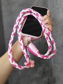 2pcs/1set Colorful Braided Crossbody Phone Lanyard, Detachable & Adjustable Halter, With Phone Connector, Portable Anti-Loss Hands-Free Phone Shoulder Strap, Women's Girls Commute Travel Phone Accessory Gift, Halloween, Christmas - Multicolor - View 7