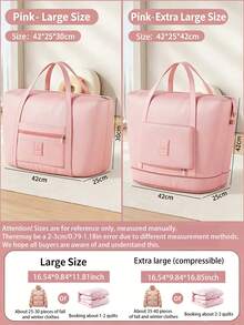 Expandable Travel Tote Bag, Waterproof Large Capacity Weekender Handbag With Separate Shoe Compartment, Lightweight Portable Carry On Duffle Bag For Travel, Gym, Camping - View 3