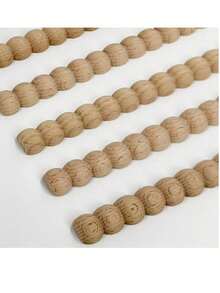 10 piezas de moldura de madera con cuentas de media luna, sin acabado, adecuada para decoración DIY, gabinetes, muebles, paneles, paredes de listones y otros proyectos - Beis - Ver 8