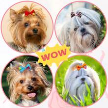20/30/50/100pcs Random Color Cute Puppy And Bow Hair Accessories, Various Floral Patterns, Pet Bow Hair Clips, Pet Grooming Bows, Puppy Hair Decorations, Puppy And Cat Daily Supplies, Suitable For Multiple Occasions, Valentine's Day Christmas Pet Gifts - Multicolor - View 12