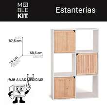 KIWI MOBLEKIT | Wooden Shelves For Storage And Decoration, Cube Or Rectangular Models With Door Or Drawer Options, Modern Auxiliary Furniture For Living Room, Bedroom Or Office - 六格書架 58.5x29x87.5 公分 白色 - 查看 3