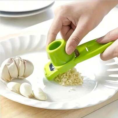 SOKANY 1pc Mini Garlic Grinder, Creative Manual Garlic Press And Crusher, Green Kitchen Tool, Suitable For Kitchen Use And Outdoor BBQ