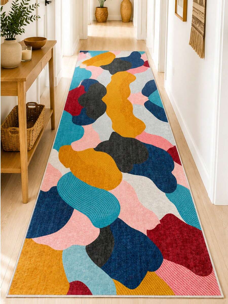 Heza Home Runner Rug, Non Slip Rug, Washable Kitchen Rug, Boho Hallway Rug, Entryway Carpet, Modern Rug - Multicolor - View 1