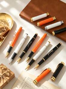 Metallic Texture Customizable Neutral Pen, Supports Personalized Name Text On Pen Body, Gilded Pen Clip For High-End Sophisticated Look, Smooth Writing Without Ink Interruption, Suitable For Business Office And Student Daily Writing, Corporate Gift, Holiday Souvenir Customization, Premium Quality And Versatile - Sets - View 2
