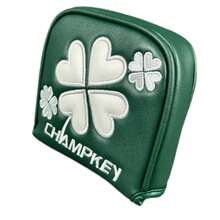 Clover Golf Putter Headcover With Magnetic Closure, Premium PU Leather Golf Club Head Cover, Embroidered Four Leaf Clover Design, Protective Putter Cover For Men Golfers, Golf Accessories Gift - D - View 7