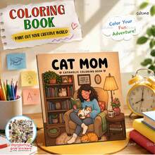 Mama Cat3: Creative Coloring Book For Teens, Includes 5 Random Stickers, 24 Pages Of DIY Doodle, Suitable For Birthday, Anniversary, Valentine's Day, Halloween Gifts, Back To School And Stationery Supplies - Cat Mom 3 - View 13