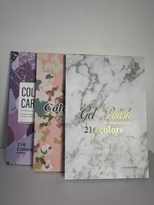 216 Colors Marble Texture Color Chart Book, Nail Gel Contrast Color Chart, Nail Studio Display Book, Nail Gel Contrast Color Chart Rack, Includes 480/240 Fake Nail Color Samples, Suitable For Individuals And Nail Enthusiasts - Multicolor - View 4