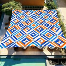 1 pieza Vela de sombra solar cuadrada con estampado geométrico de girasol fresco, adecuada para patio pequeño, piscina, área de ocio al aire libre de villa. Sombrilla de playa, tela de sombra solar para exteriores, toldo de playa, tienda de playa, sombra solar para patio, cenador al aire libre, cenador - Bohemia C - Ver 49