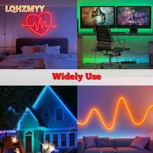 LQHZMYY 1 قطعة شريط إضاءة نيون LED مرن RGB بجهد منخفض 5 فولت مع جهاز تحكم عن بعد متعدد الوظائف ب- 44 مفتاح، شريط إضاءة مزامن مع الموسيقى لديكور العطلات وحفلات المفاجأة ومسرح الموسيقى والألعاب وأجواء المنزل في عيد الميلاد - RGB - مشاهدة 12