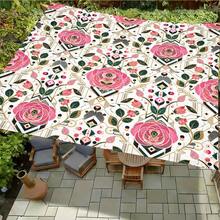 1 pieza Vela de sombra solar cuadrada con estampado geométrico de girasol fresco, adecuada para patio pequeño, piscina, área de ocio al aire libre de villa. Sombrilla de playa, tela de sombra solar para exteriores, toldo de playa, tienda de playa, sombra solar para patio, cenador al aire libre, cenador - Bohemia C - Ver 30
