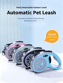 Automatic Retractable Pet Leash – 3m/5m Nylon Tape, Quick Lock Button, For Dogs & Cats - Mint Green - View 2