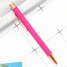 1/5/10pcs Customized Text LOGO Retractable Ballpoint Pen, Metal Middle Oil Ink Pen, Clickable Spring Pen, Promotional Pen For Students And Office Stationery, Ideal For Anniversary Or Bridesmaid Gifts, Comfortable Grip, Smooth Writing Without Ink Smudging, Portable Pen Clip, Detachable, Suitable For Office, Study, Daily Use And Business Gifts - Multi-color Ballpoint Pen - View 22