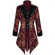 Frac Steampunk Vintage Para Hombre – Chaqueta Medieval Victoriana De Poliéster Con Detalles Plateados, 4 Colores Y Tallas S-3XL, Ideal Para Cosplay Y Halloween