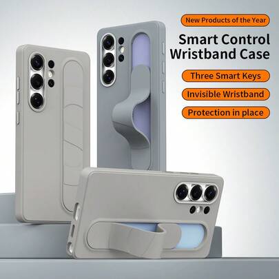 Phone Case For Samsung Galaxy S26/S25/S24/S23 Ultra/Plus/FE, Solid Color, Premium High-Quality High-Aesthetic Phone Case With Smart Control Buttons And Wrist Strap