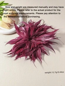 1件鮮豔復古紅色漸層胸花胸針，適合女性日常通勤、派對、晚宴、舞台、攝影、西裝、洋裝，百搭飾品 - 紅色 - 查看 2