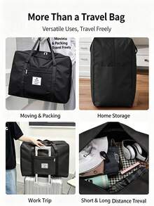 Expandable Travel Tote Bag, Waterproof Large Capacity Weekender Handbag With Separate Shoe Compartment, Lightweight Portable Carry On Duffle Bag For Travel, Gym, Camping - View 7