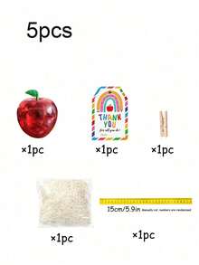 Back To School Creative Gift Packaging Box, Apple Shaped Container, Red Apple Shaped Candy Jar. Back To School Gift Decoration, Teacher's Day Gift, DIY Gift Decoration, Suitable For Back To School Gift Packaging, Holiday Decoration, DIY School Candy Box - Multicolor - View 9