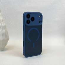 Free Shipping On 1 Item, Matte Dual-Layer Magnetic Charging  Handyhülle, 2mm Thick TPU+PC Material, 1300 Magnetic Force, Shockproof And Scratch-Resistant, Simple Solid Color, Compatible With MagSafe Magnetic Charging Interface For IPhone 12/Pro/Pro Max/13/Pro/Pro Max/14/Pro/Pro Max/15/Pro/Pro Max/16/Plus/Pro/Pro Max/17/Air/Pro/Pro Max - 藍色 - 查看 1