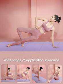 Matras Yoga EVA untuk Pemula, Matras Olahraga Kebugaran Anti Selip, Lembut, Tahan Air, Menyerap Guncangan, Ringan, Portabel, Dapat Digulung, Cocok untuk Yoga di Rumah, Pilates, Tari, Peregangan, dan Latihan Dalam Ruangan - Berwarna merah muda - View 7