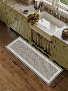 1pc Absorbent Non-Slip Cuttable Luxury European Style Double-Layer Border Pattern, 3.5mm Kitchen Rug, Entrance Mat Indoor Bathroom Mat, Suitable For Kitchen, Bathroom, Entryway, Laundry Room, Garden - Multicolor - View 17