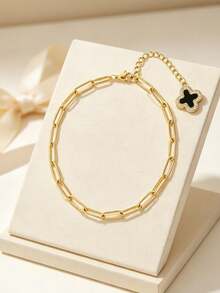 Pulsera femenina delicada, acabado brillante resistente a la corrosión, versátil para ir al trabajo - Dorado - Ver 3