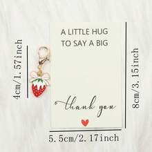 5pcs/10pcs Strawberry Keychains, Complete With Thank-You Cards. Perfect For Various Holiday Gifts - Multicolor - View 6