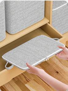 1 pièce Sac de rangement pour vêtements gris, sac de rangement pour dortoir étudiant, sac de rangement divers, sac de rangement pour vêtements inutilisés, pliable et portable, grande capacité imperméable et anti-poussière, grande capacité de rangement, convient pour le rangement à la maison et au dortoir - Multicolore - Voir 4