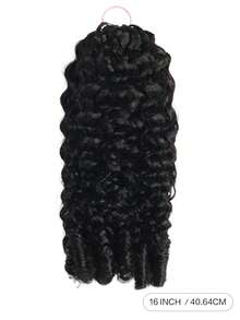 Extensions Suitable For Women & Men - Burmese Curly Knotless Invisible Crochet Bundles, Natural Black Reusable Hair For Parties, Music Festivals, Role Play, Wig For Hairstyles, Lightweight Hair - Natural Black - View 4