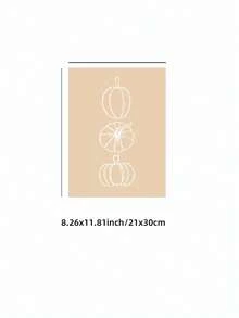 1件裝 無框現代線條藝術南瓜圖案 中性秋季裝飾 美學公寓客廳臥室返校季趣味海報 宿舍必備 - 無框 - 查看 14