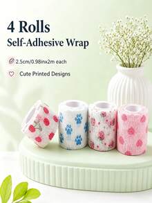 8/4/1 Roll Random Color Printed Self-Adhesive Finger Bandages, Anti-Wrinkle Wear-Resistant Finger Sleeves, Durable Finger Protection Covers, Suitable For Writing, Nail And Injured Finger Protection, Perfect For Office, Sports And Outdoor Work - Multicolor - View 4