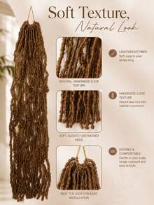 Faux Locs Crochet Hair, Pre Looped Synthetic Braiding Hair Extensions, Soft Lightweight Goddess Locs With Natural Texture, 18/24/30/36 Inch, 18 Or 14 Strands, Easy Crochet Styling For Daily Wear, Party & Vacation, Halloween - Multicolor - View 5