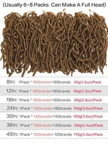 Faux Locs Crochet Hair, Pre Looped Synthetic Braiding Hair Extensions, Soft Lightweight Goddess Locs With Natural Texture, 18/24/30/36 Inch, 18 Or 14 Strands, Easy Crochet Styling For Daily Wear, Party & Vacation, Halloween - Multicolor - View 8