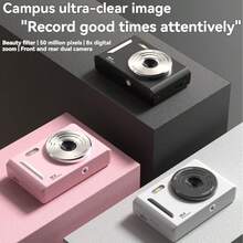 2合1 HD 數位相機,配備雙 CCD 感光元件,復古風格,適合旅行攝影,多款可選,學生理想禮物,適用聖誕節、萬聖節、感恩節與生日,700mAH - 查看 4
