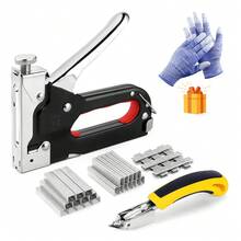 Engrapadora Para Tapiceria Con 6000 Grapas Clavadora Guantes - negro - Ver 1