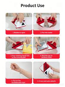 Double-Sided Magnetic Glass Cleaner, Suitable For Single-Layer Glass, Triangular Design, Applicable To 3-8mm Thick Ordinary Single-Layer Glass, Strong Magnetic Force, Anti-Pinch Design, ABS Material - Multicolor - View 6