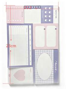 4 Soft Macaron Color Options, Healing Visual Palette. A Complete Set With Daily Plan, Weekly Planner, Habit Tracker, Water Intake Log, Memo & Blank Space Modules. Grid Pages, Dialogue Boxes, Heart Frames With Multiple Writing Sections. Versatile For Study, Work To-Do, Daily Review, And Diet Tracking. Thick Paper, No Ink Bleed, Neatly Cut And Easy To Tear, Notebook Sticker - one-size - View 6
