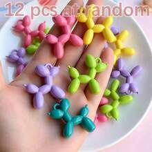 12 piezas Colgantes de Perro de Globo de Dibujos Animados DIY, Colores Aleatorios, Encantos de Perro de Acrílico Coloridos y Lindos, Adecuados para Llaveros Hechos a Mano, Fundas de Teléfono - Multicolor - Ver 16