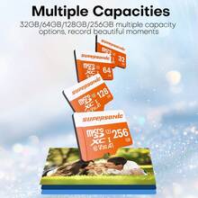 Supersonic 記憶卡 C10 Micro SD 卡 32GB 64GB 128GB 256GB A1 U3 V30 原廠儲存快閃記憶卡，適用於智慧型手機與電腦 - 查看 6