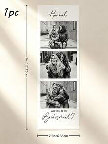Kartu Undangan Bridesmaid Bergaya Foto yang Dapat Disesuaikan, Nama yang Dipersonalisasi, Desain Vertikal Putih Minimalis, Cocok Sebagai Kartu Hadiah untuk Mengundang Para Bridesmaid - MultiWarna - View 7