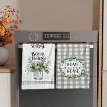 2/4/48pcs Eucalyptus Plant Pattern Printed Kitchen Towels - Super Soft, Highly Absorbent Polyester Dish And Hand Towels, Perfect For Holiday Decor, Kitchen Decor, Party Decor. - Multicolor - View 13