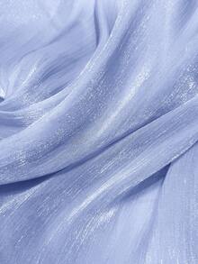 Mgiacy Women's Elegant Blue Pleated V-Neck Ruffle Waist Tie Long Dress Fall Wedding Party - Blue - View 10