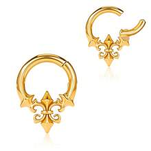 1 buah Anting Tindik Telinga Liontin Hypoallergenic, Alat Pelebar Terowongan Telinga Stainless Steel, Perhiasan Tindik Telinga Pola Iris Vintage Gotik - gaya-2 - View 12