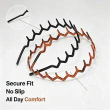 2pcs Women Simple Fashion Wavy Teeth Fixed Non-Slip Hair Hoop, Elegant Suitable For Makeup, Washing, Daily Wear Hair Clip (2/1pc) Hair Headband - 1pc - View 6