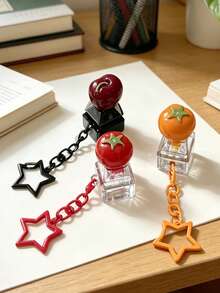 Creative Single-Key Simulated Fruit Keychain, With Cute Cartoon Designs. A Gift Accessory For Friends. - Multicolor - View 4