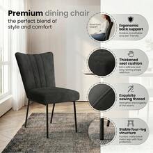 jiexi Modern Extendable Dining Table And Chairs Set, 130-170cm Rectangular Kitchen Table With Cross Metal Legs, Grey MDF Dining Room Table, Load 150kg For Living Room, Office - Black - View 3
