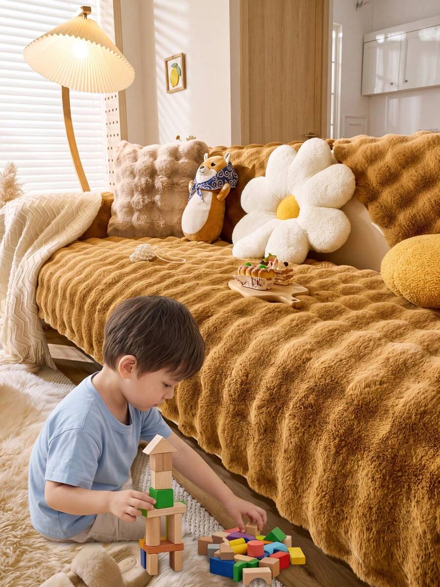 1 件通用加厚防滑沙发座套保护套，防尘防污，可机洗，防褪色沙发套，宠物友好型装饰沙发垫，适用于卧室、办公室、客厅的 L 型沙发和 1/2/3/4 座