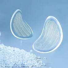 1 Pair Of Transparent Silicone Forefoot Pads, Anti-Slip And Cushioning, Self-Adhesive Design Suitable For High Heels And Pointed Shoes - A - View 5